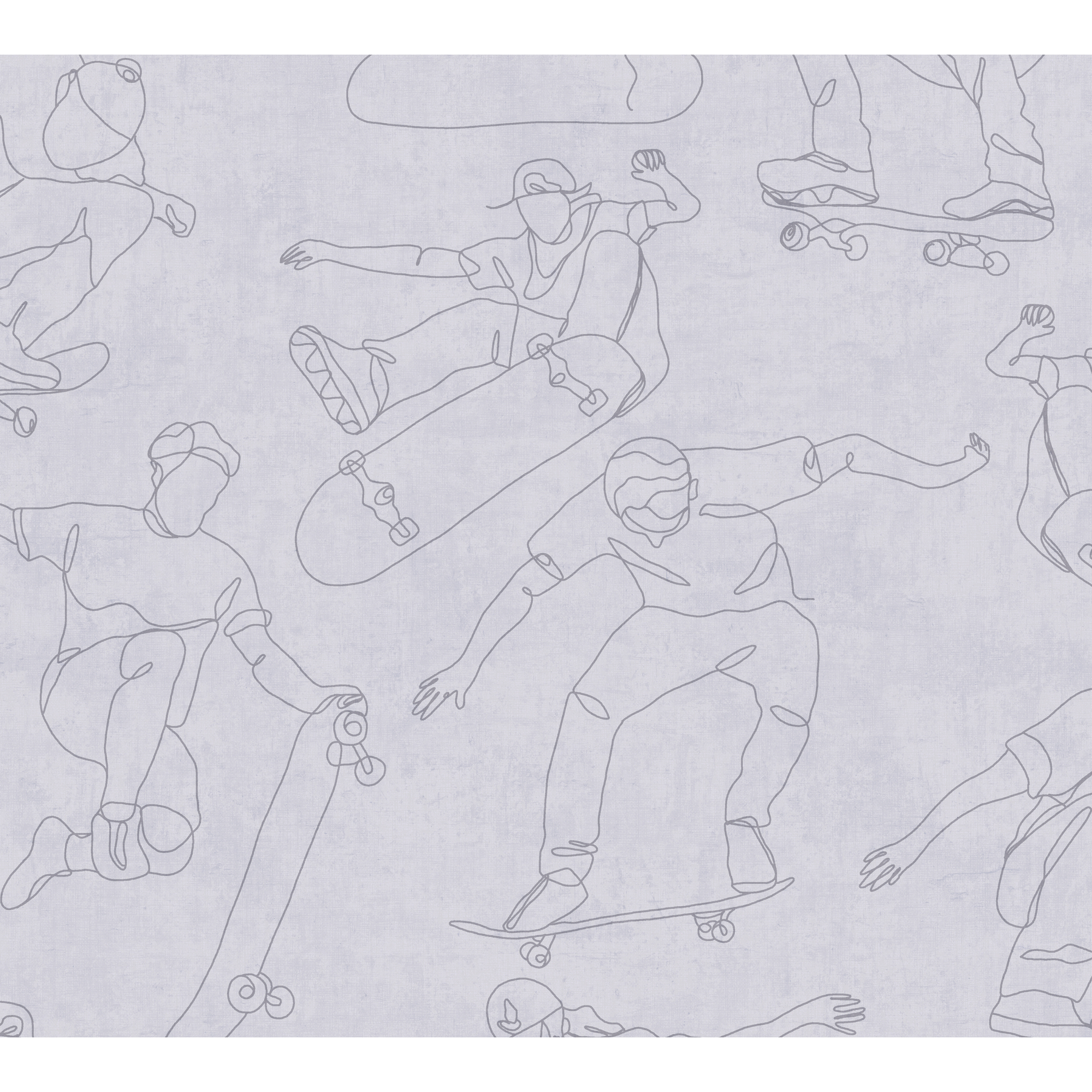 Vliestapete 'Lilly & Luis' Skater grau 0,53 x 10,05 m