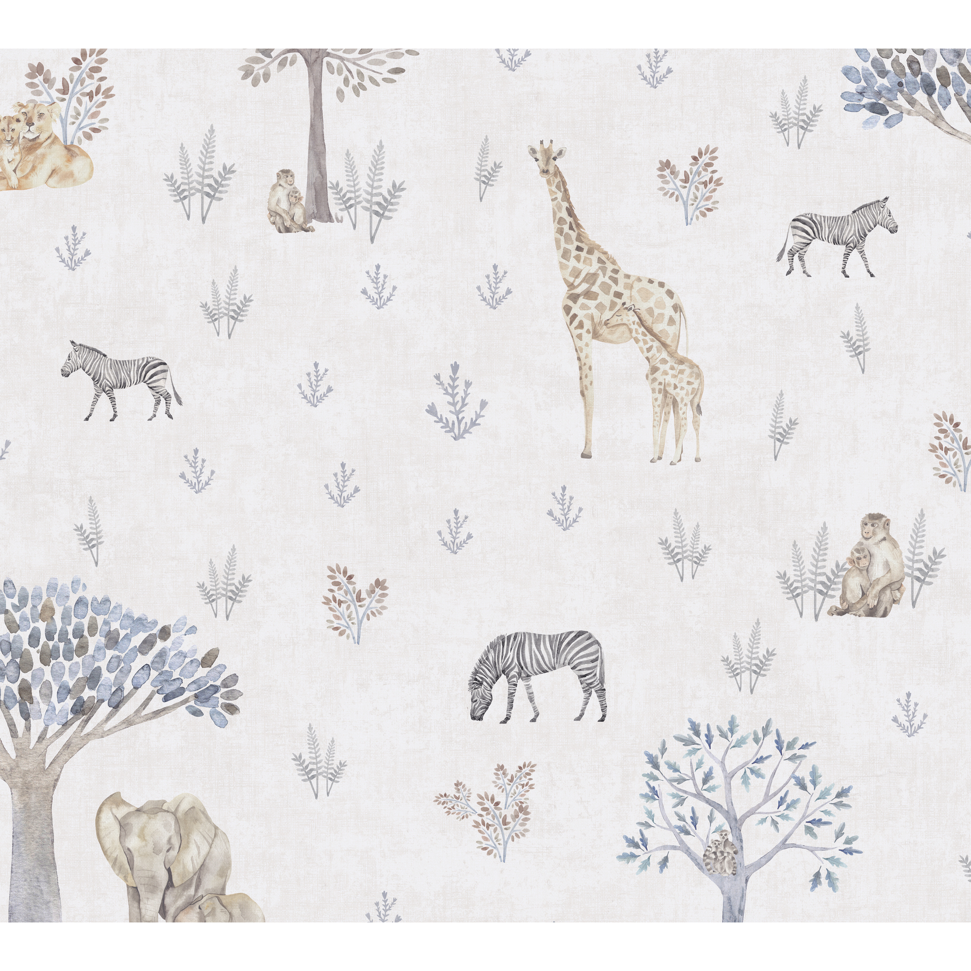 Vliestapete 'Lilly & Luis' Tiere beige 0,53 x 10,05 m