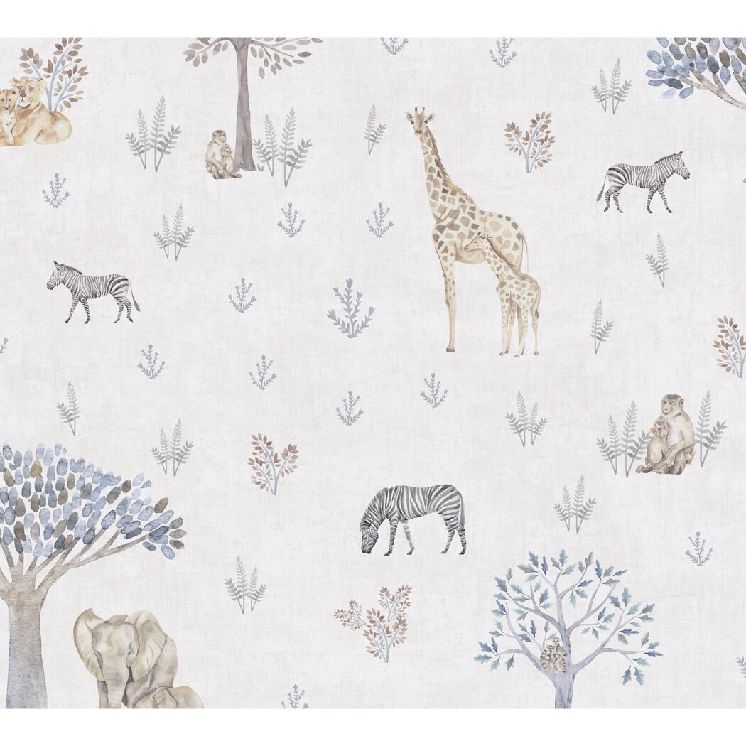 Vliestapete 'Lilly & Luis' Tiere beige 0,53 x 10,05 m