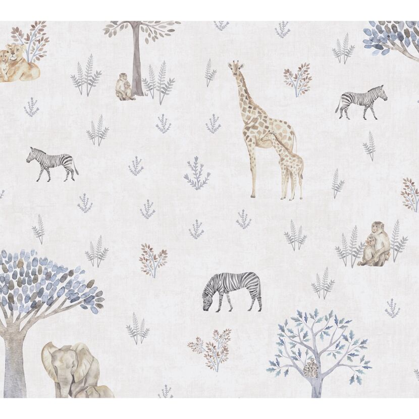 Vliestapete 'Lilly & Luis' Tiere beige 0,53 x 10,05 m