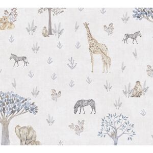 Vliestapete 'Lilly & Luis' Tiere beige 0,53 x 10,05 m