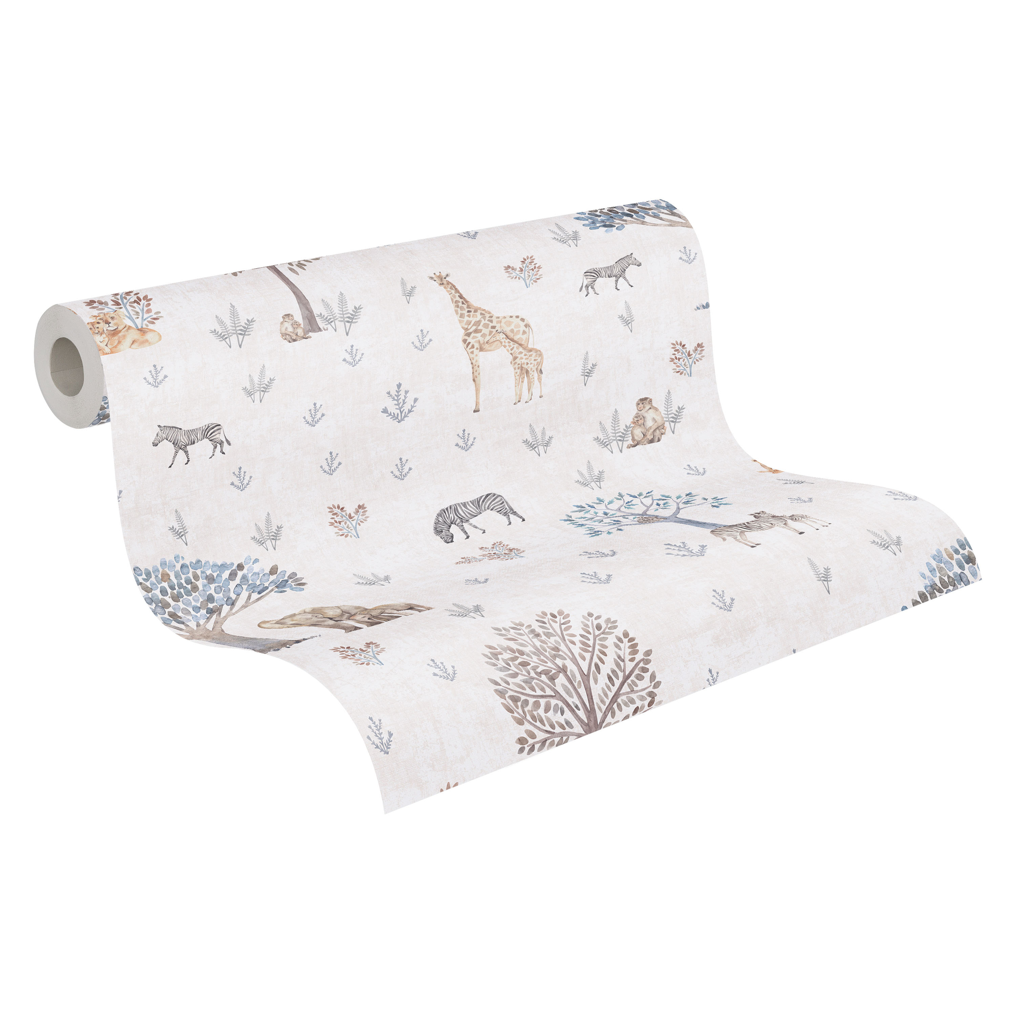 Vliestapete 'Lilly & Luis' Tiere beige 0,53 x 10,05 m