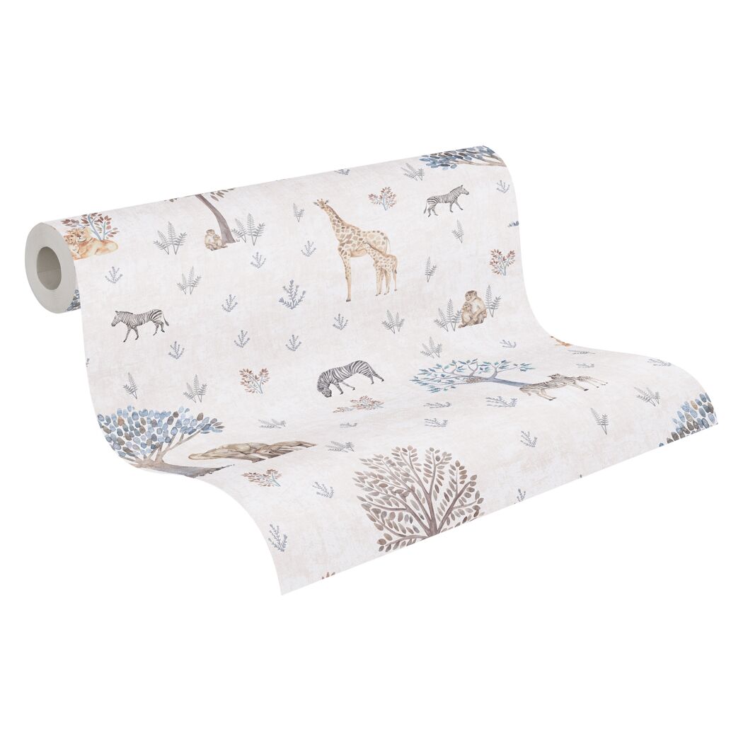 Vliestapete 'Lilly & Luis' Tiere beige 0,53 x 10,05 m