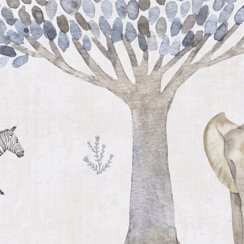Vliestapete 'Lilly & Luis' Tiere beige 0,53 x 10,05 m