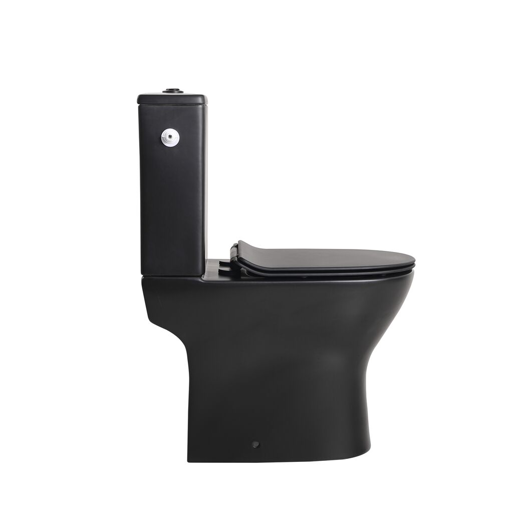 Stand-WC-Set spülrandlos 'Paros' inklusive WC-Sitz schwarz