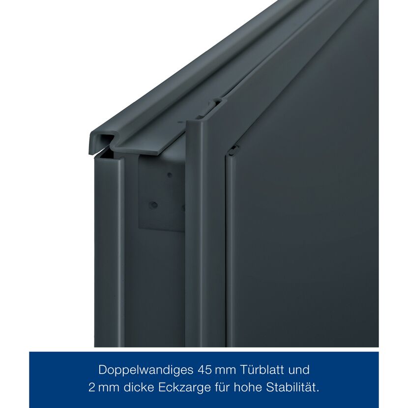 Brandschutztür 'T30 H8-5' anthrazitgrau 100 x 200 cm Links-/Rechtsanschlag