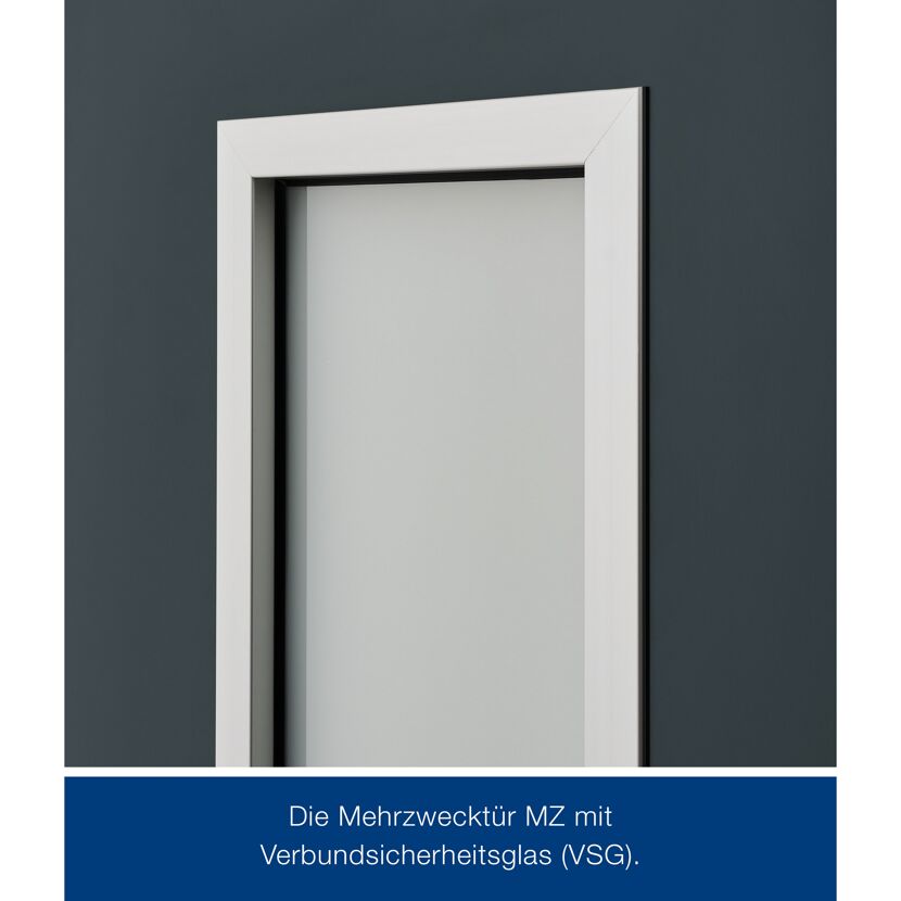 Kellertür mit Lichtausschnitt anthrazitgrau 87,5 x 200 cm Links-/Rechtsanschlag