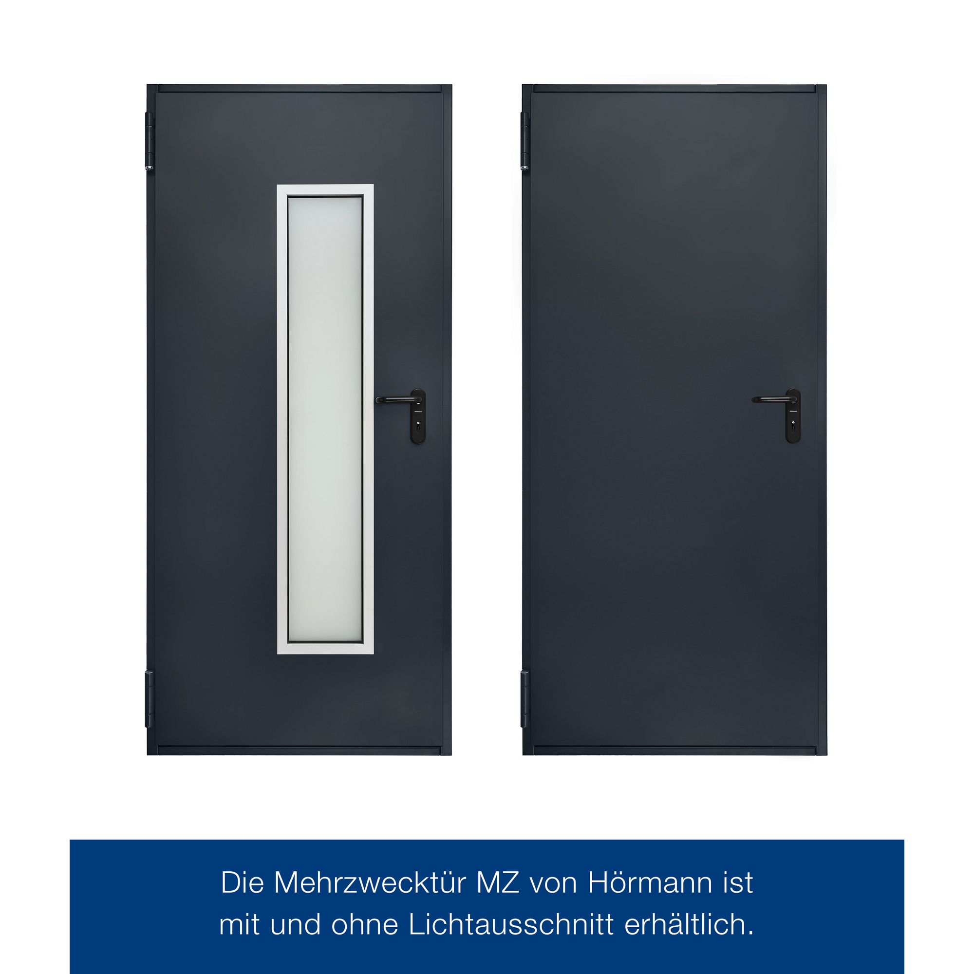 Kellertür mit Lichtausschnitt anthrazitgrau 87,5 x 200 cm Links-/Rechtsanschlag
