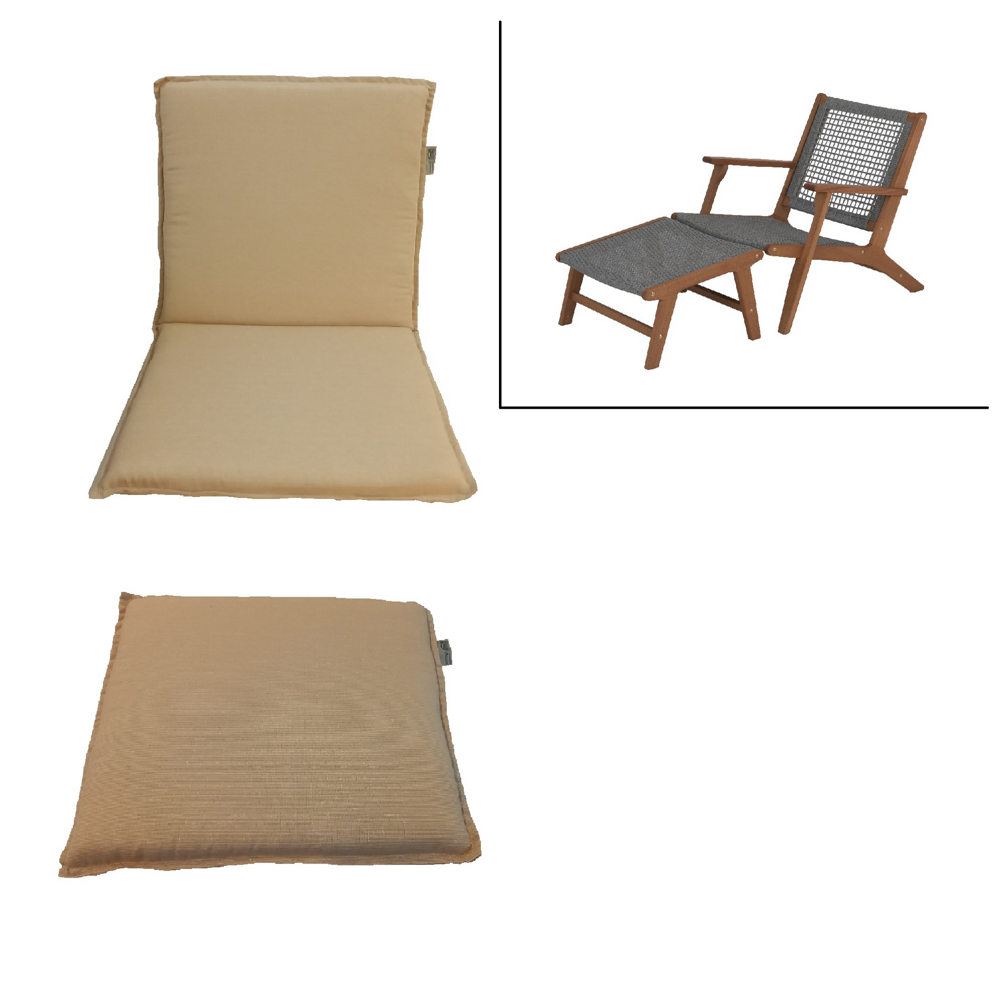 Auflage 'Bangkok' beige 54 x 153 x 4 cm