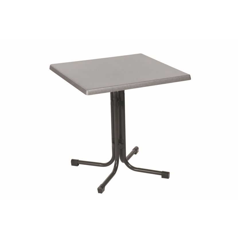 Gartentisch 'Piazza' klappbar Stahl/Holz grau 80 x 72 x 80 cm