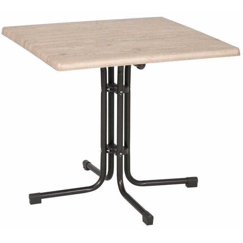 Gartentisch 'Piazza' klappbar Stahl/Holz 80 x 72 x 80 cm