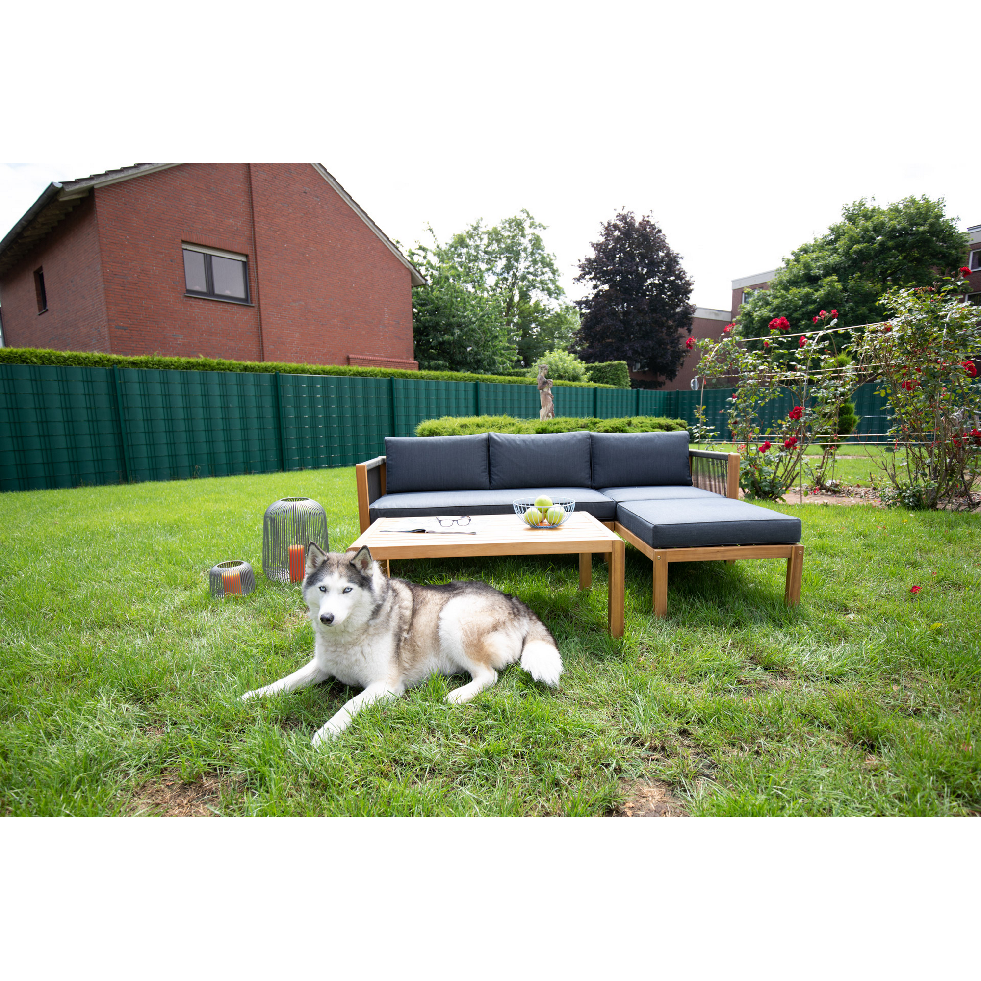 Lounge-Set 'Malaga' anthrazit 3-teilig