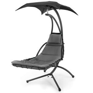 Hängeliege 'Solomon' mit Gestell & Sonnensegel anthrazit 105 x 200 x 185 cm