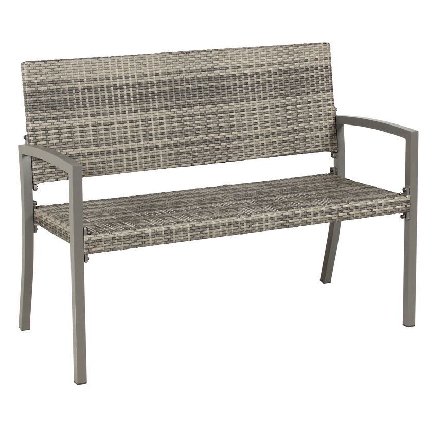 Gartenbank 'Dijon' 2-Sitzer Polyrattan 117 x 87 x 60 cm