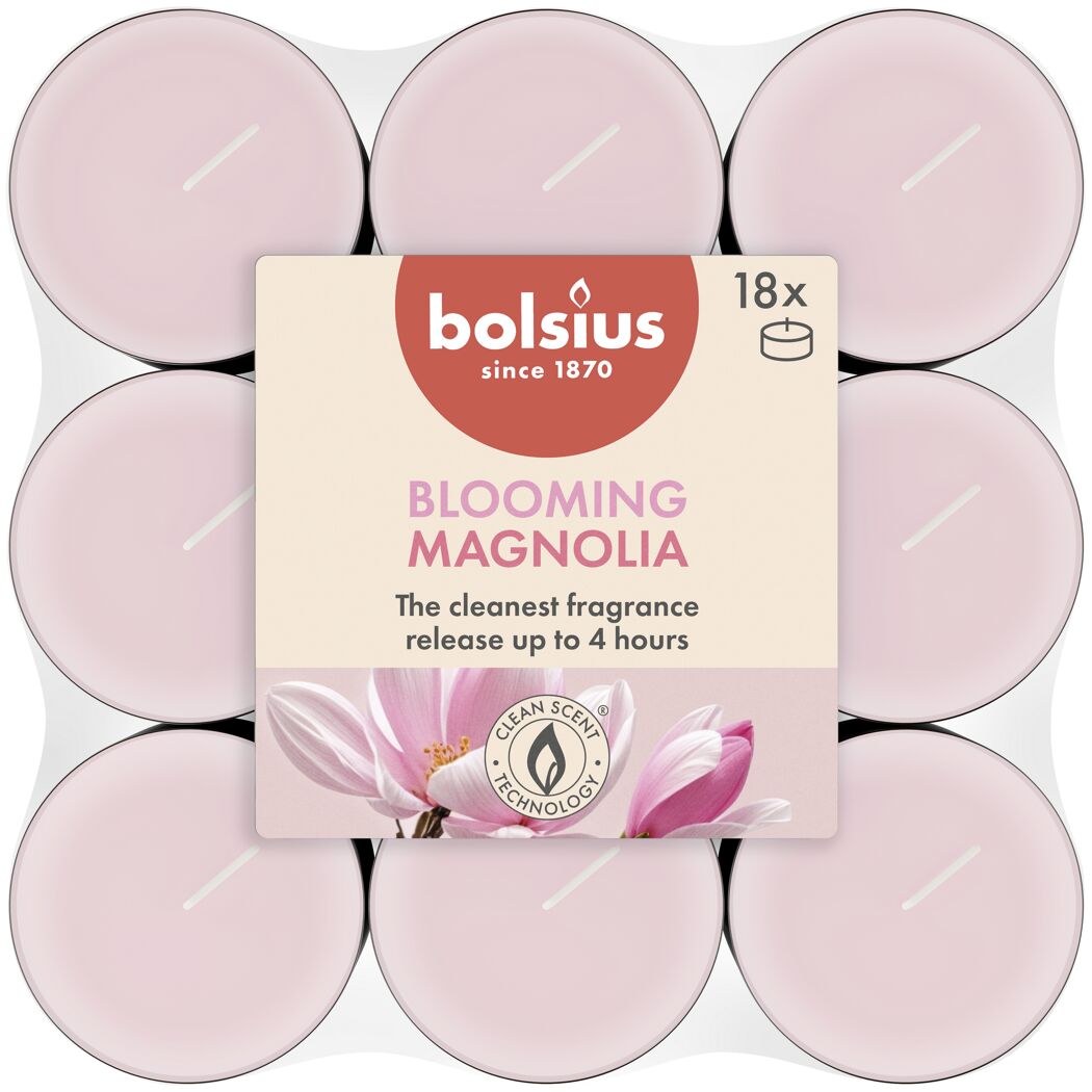 18 altrosa Bolsius Teelichter mit Magnolienduft