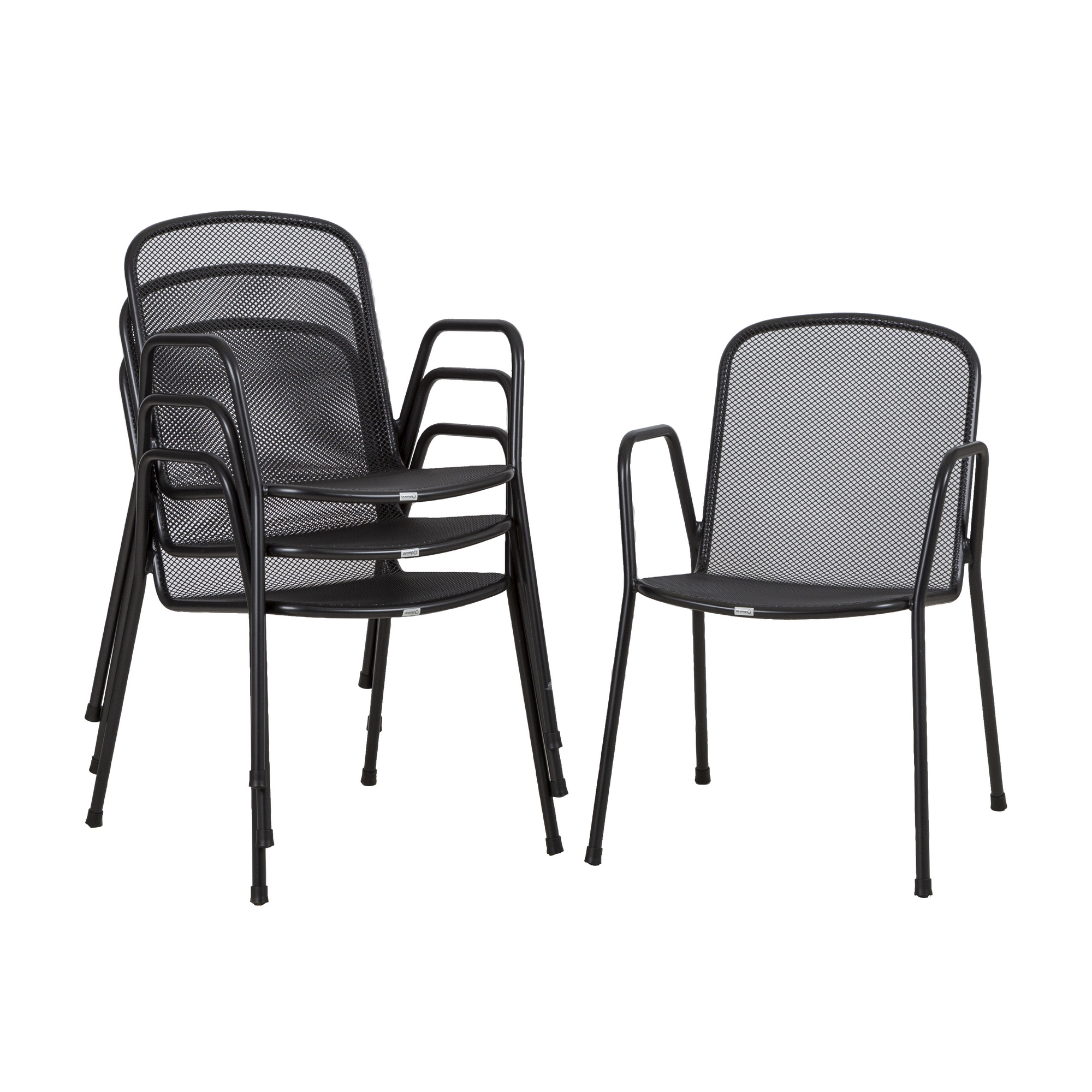 Gartenstuhlset 'Alfredo' anthrazit 4 Stück