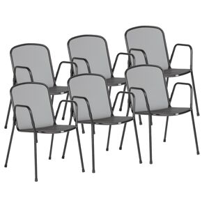 Gartenstuhlset 'Alfredo' stapelbar Metall anthrazit 6 Stück