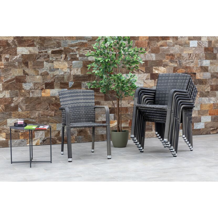 Gartenstuhlset 'Carlos' stapelbar Aluminium anthrazit 8 Stück