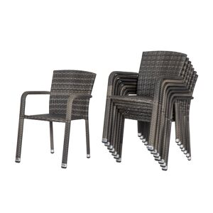 Gartenstuhlset 'Carlos' stapelbar Aluminium anthrazit 8 Stück