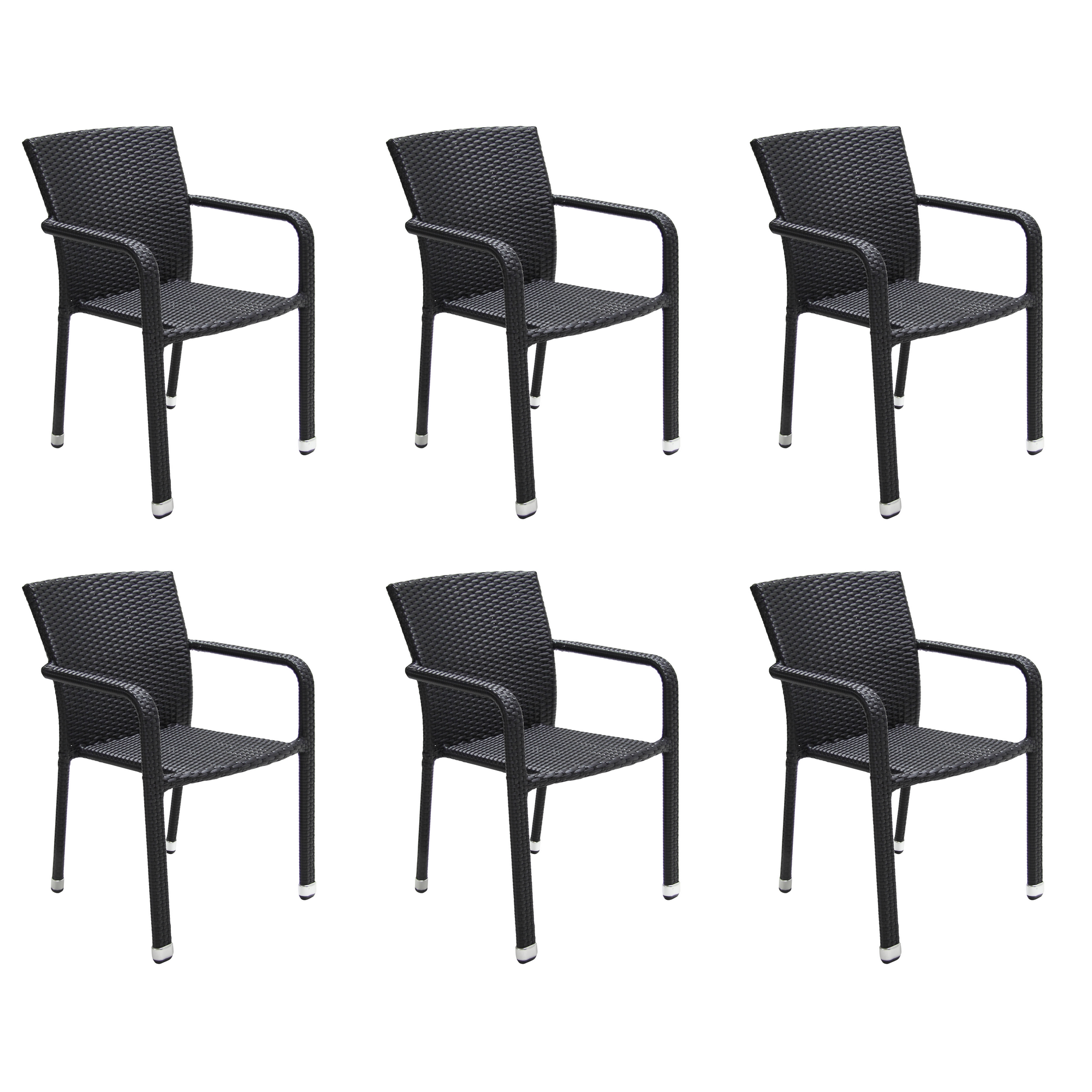 Gartenmöbel-Set 'Carlos' schwarz 7-teilig
