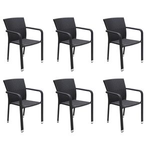 Gartenmöbel-Set 'Carlos' schwarz 7-teilig