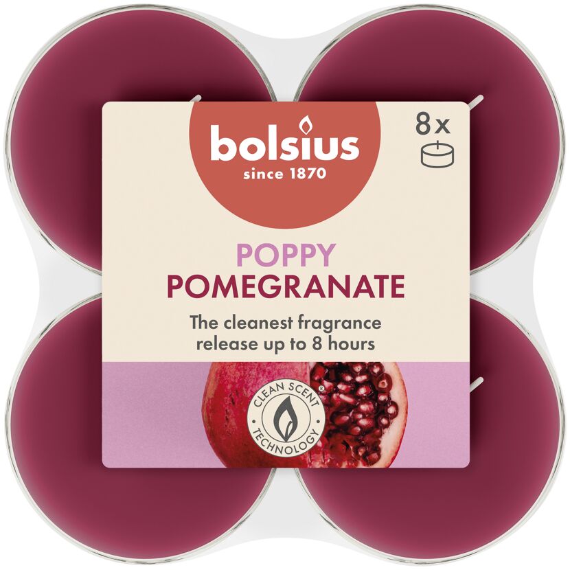 Teelicht 'True Scents Maxi' rot Granatapfelduft Ø 11,5 x 4,6 cm