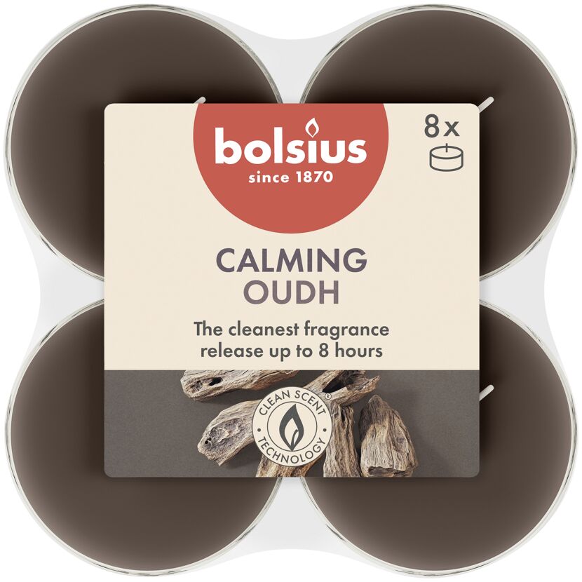 Teelicht 'True Scents Maxi' braun Oud Wood Ø 11,5 x 4,6 cm