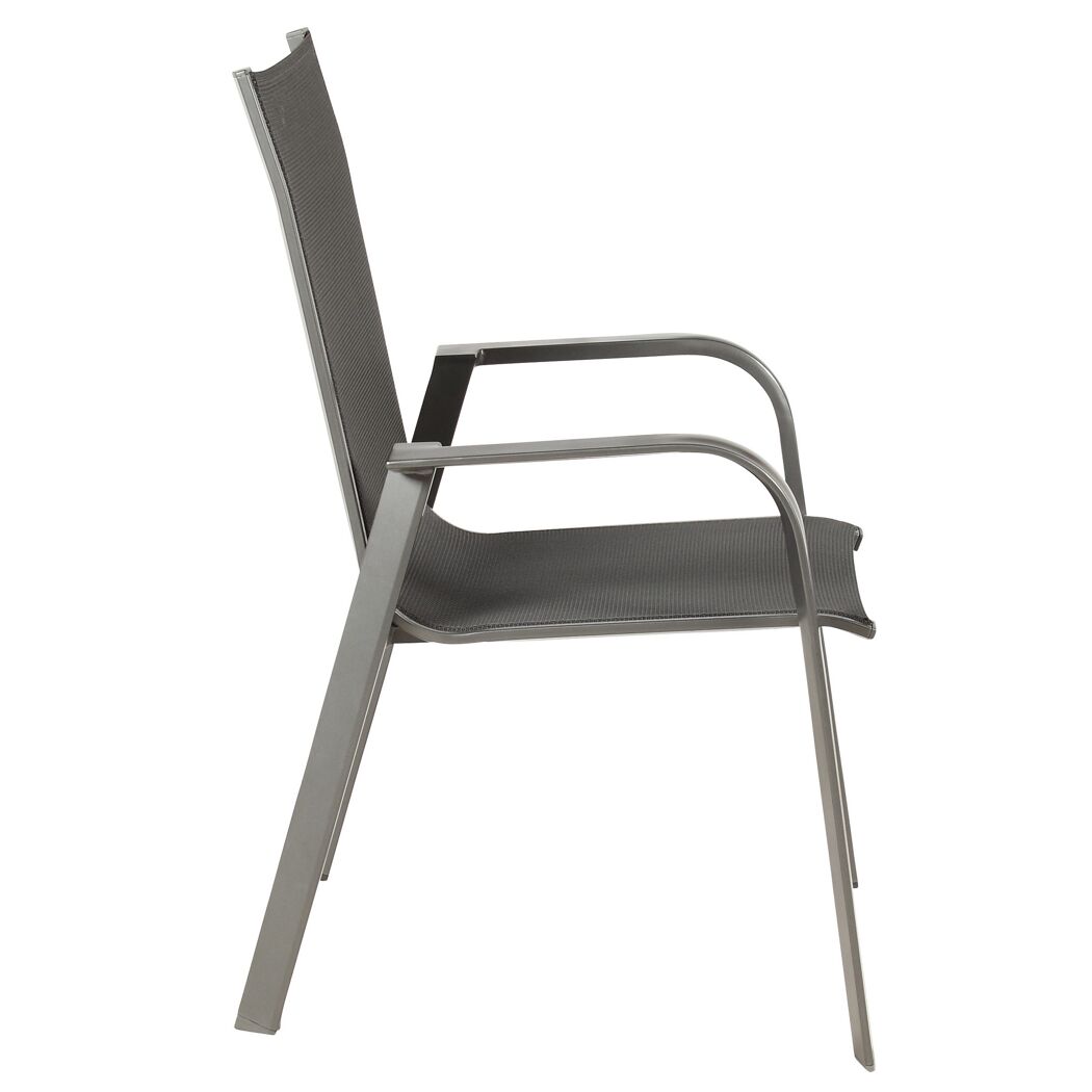 Gartenstuhlset 'Urban' stapelbar Aluminium anthrazit 6 Stück
