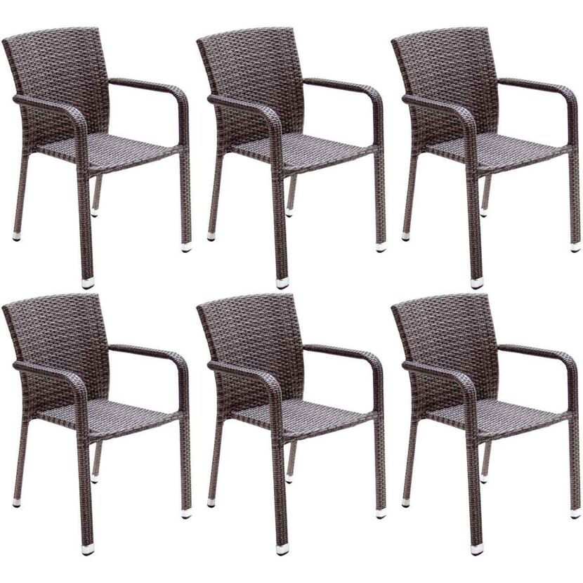 Gartenstuhlset 'Carlos' stapelbar Aluminium anthrazit 6 Stück