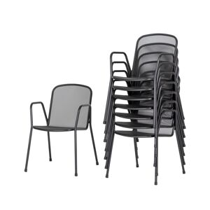 Gartenstuhlset 'Alfredo' stapelbar Metall schwarz 8 Stück