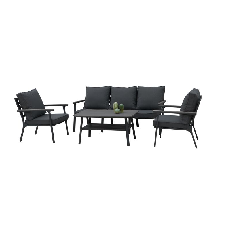 Loungemöbelset 'Samos' Aluminium anthrazit 4-teilig