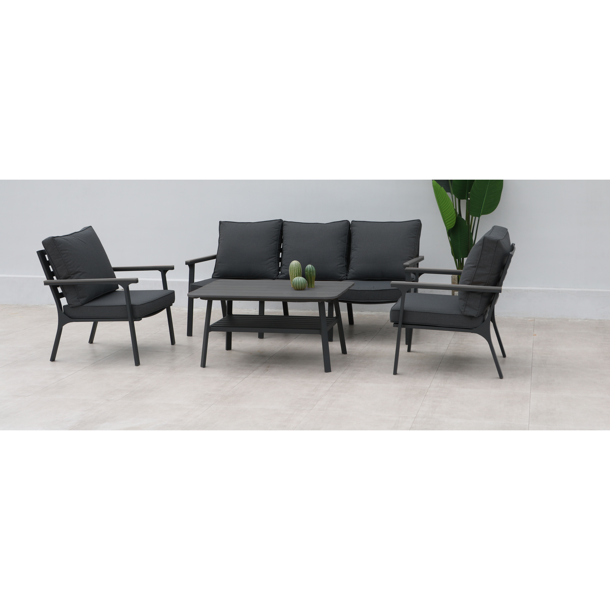 Lounge-Set 'Samos' anthrazit 4-teilig