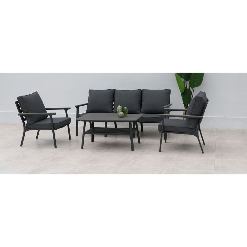 Loungemöbelset 'Samos' Aluminium anthrazit 4-teilig
