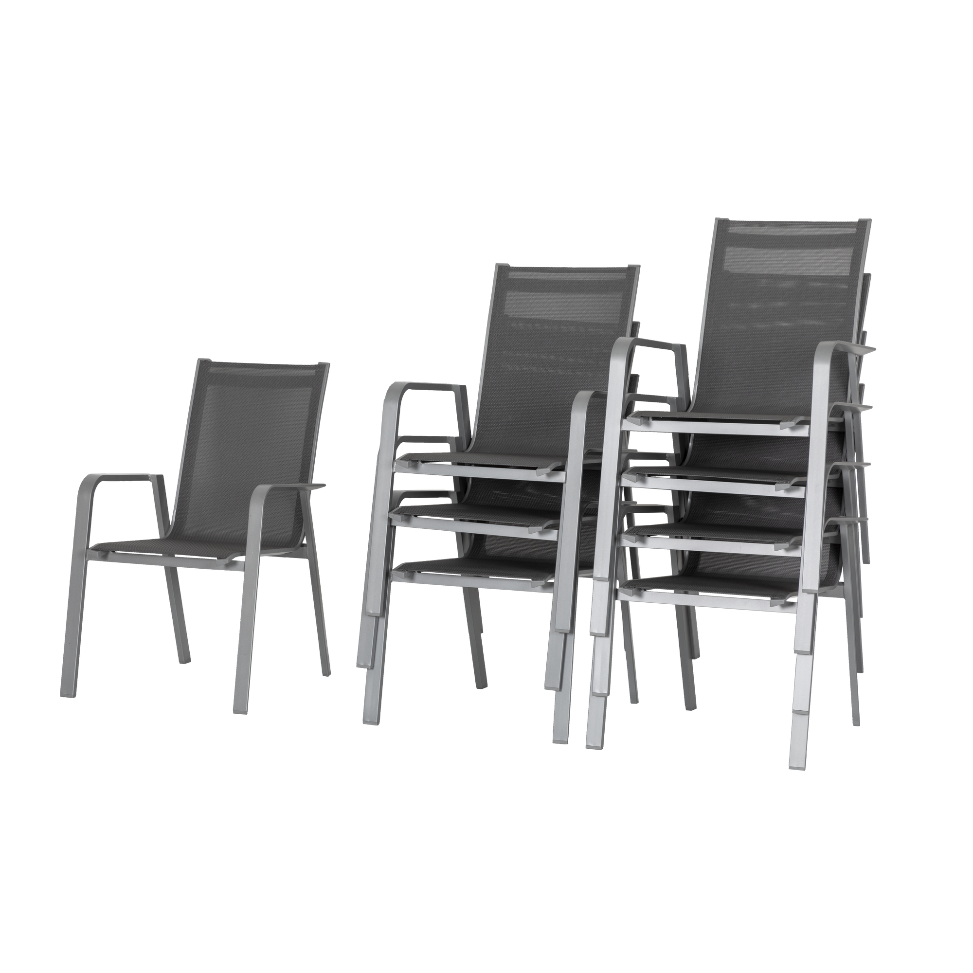 Stapelsessel 'Urban' graphitfarben 8-teilig
