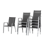 Stapelsessel 'Urban' graphitfarben 8-teilig