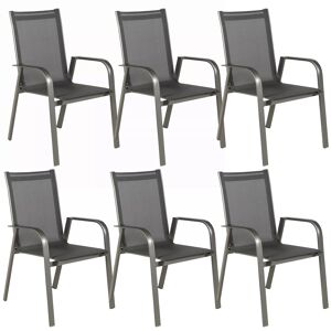 Gartenstuhlset 'Urban' stapelbar Aluminium anthrazit 6 Stück