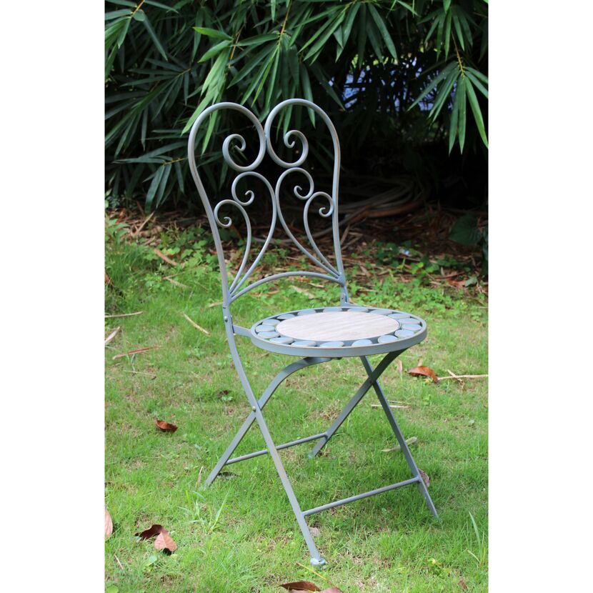 Gartenstuhlset 'Provence' klappbar Metall grau 2 Stück