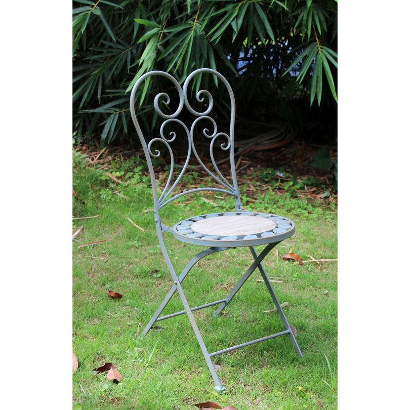 Gartenstuhlset 'Provence' klappbar Metall grau 2 Stück