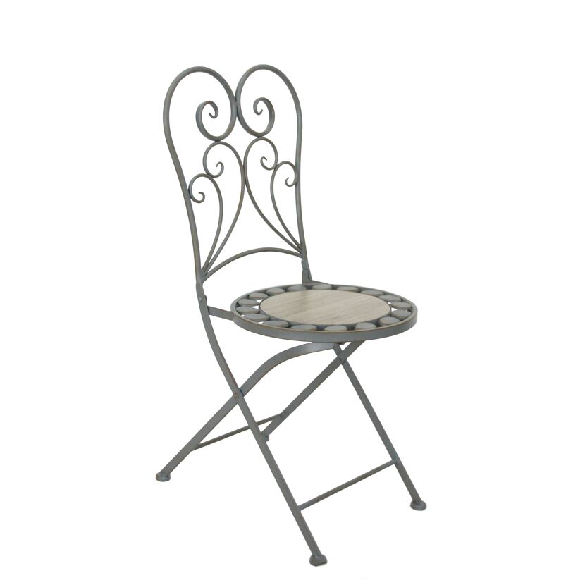 Gartenstuhlset 'Provence' klappbar Metall grau 2 Stück