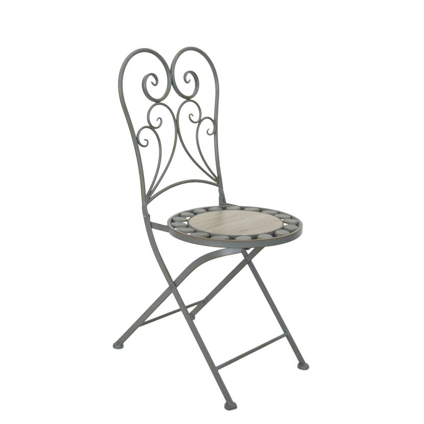 Gartenstuhlset 'Provence' klappbar Metall grau 2 Stück