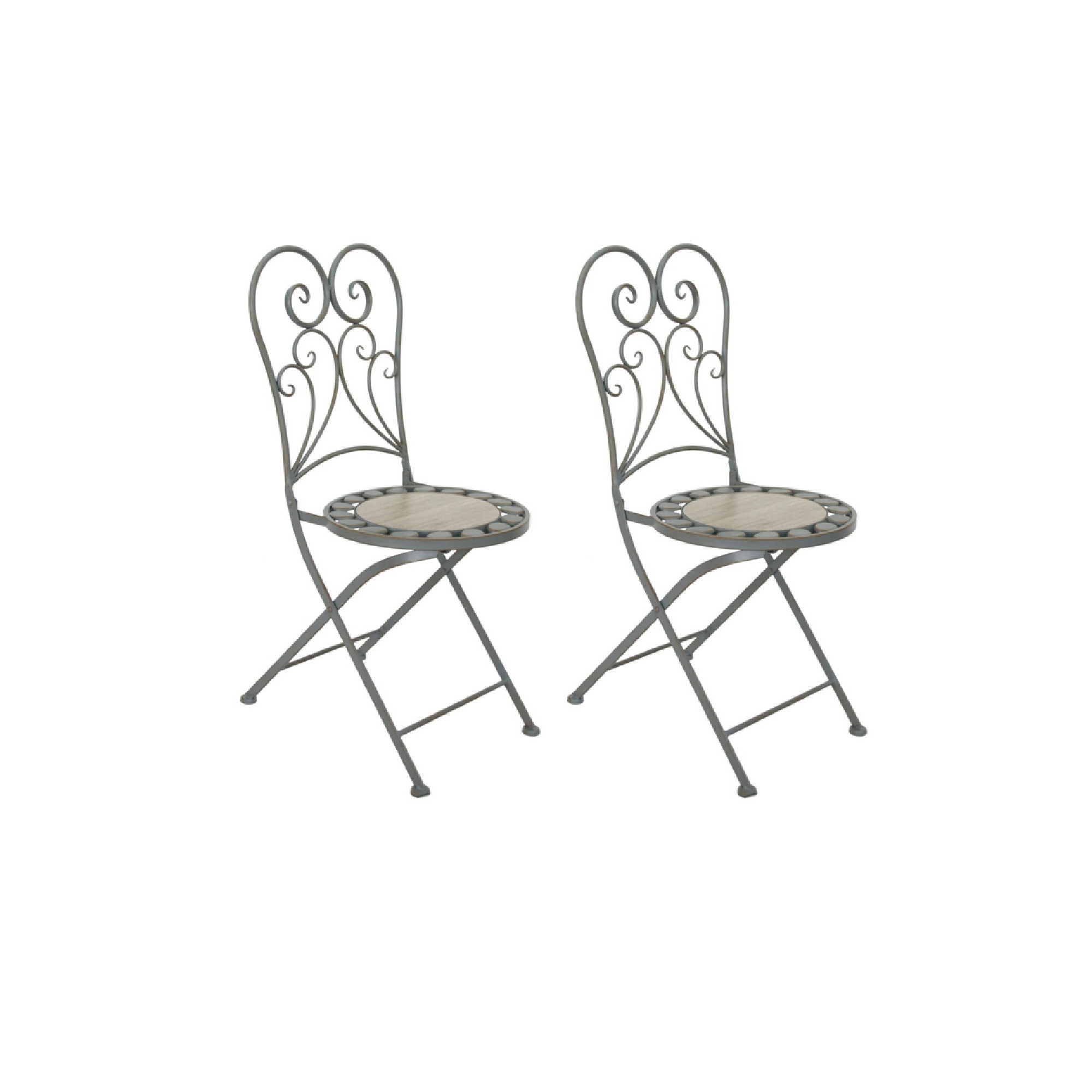 Gartenstuhlset 'Provence' klappbar Metall grau 2 Stück