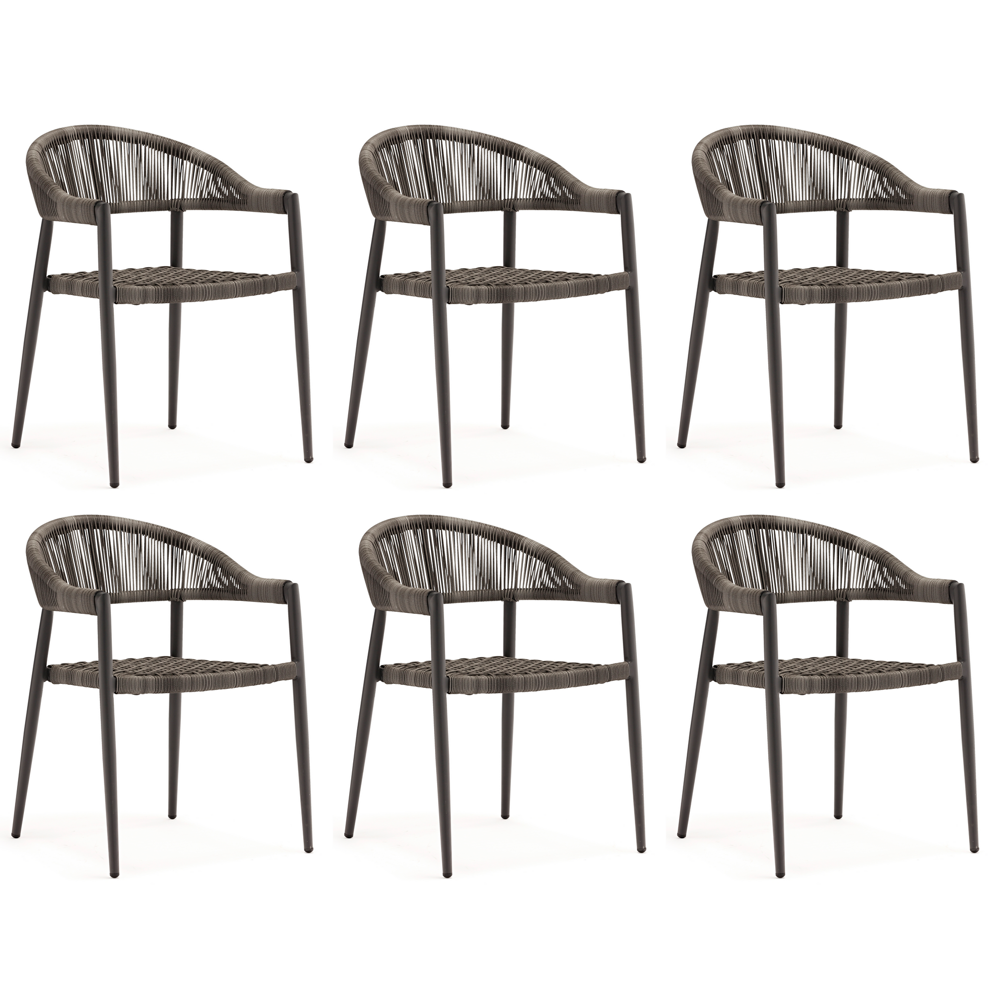 Gartensessel 'Brooklyn' anthrazit 6-teilig
