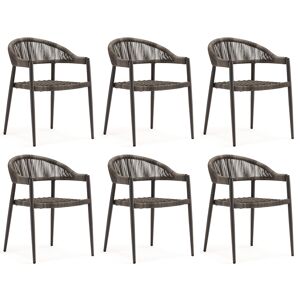 Gartensessel 'Brooklyn' anthrazit 6-teilig