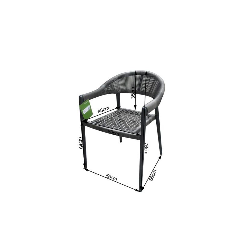 Gartensesselset 'Brooklyn' Aluminium anthrazit 6 Stück