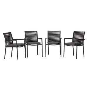 Gartenstuhlset 'New Jersey' stapelbar Aluminium anthrazit 4 Stück