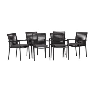 Gartenstuhlset 'New Jersey' stapelbar Aluminium anthrazit 6 Stück