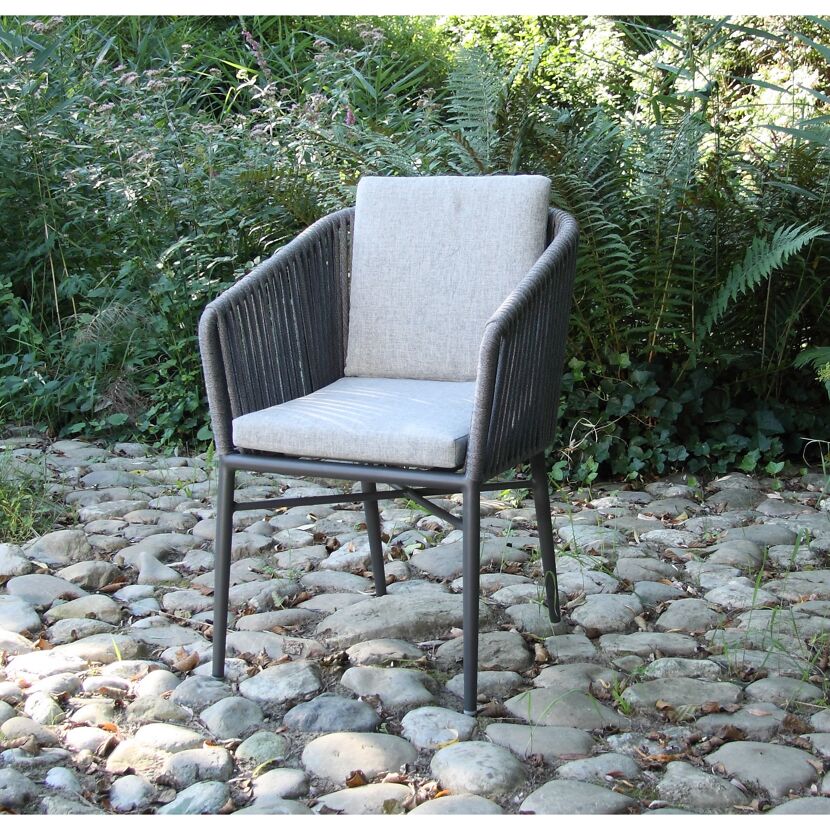 Gartensesselset 'Manhattan' Aluminium grau 4 Stück