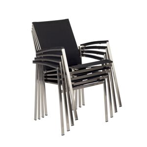 Stapelsessel 'Auris' edelstahlfarben 4-teilig