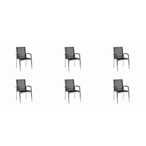 Stapelsessel 'Auris' edelstahlfarben 6-teilig