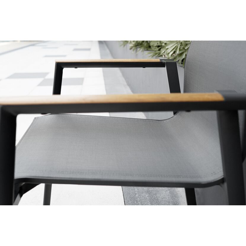 Gartenstuhlset 'Vegas' stapelbar Aluminium anthrazit 4 Stück